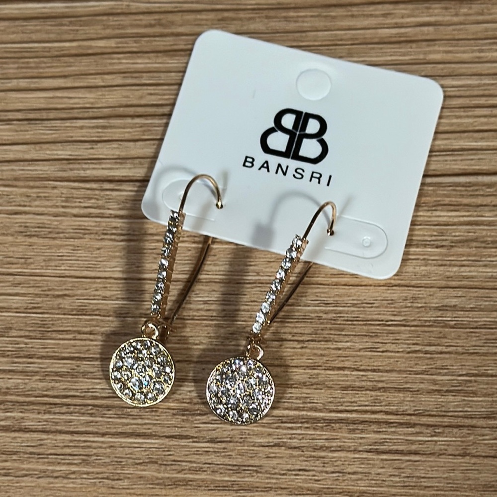 BANSRI Gold and Silver Dangle Earrings